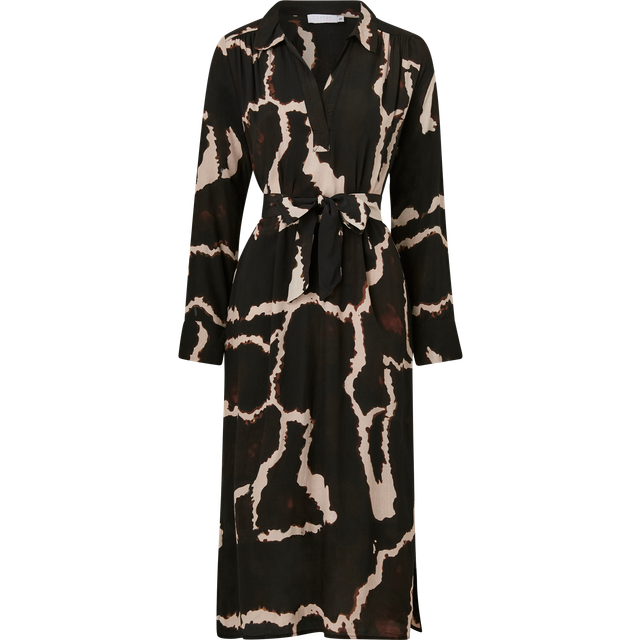 Coster Copenhagen - Klänning Long Dress Night Clouds Print - Svart