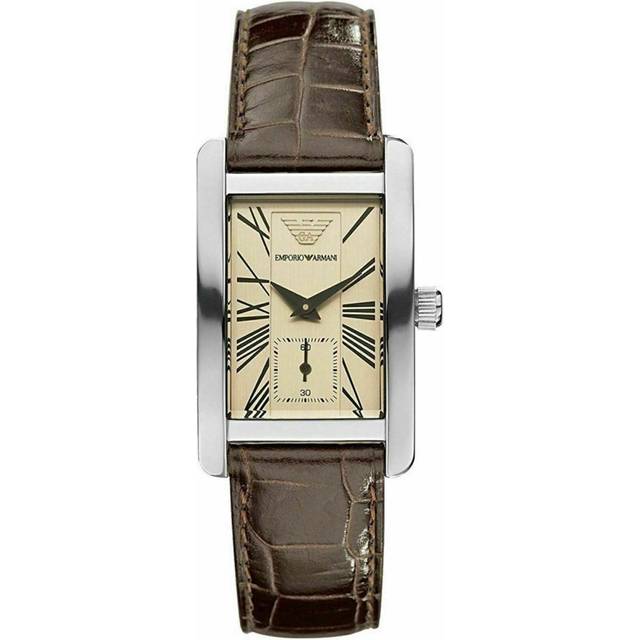 Emporio Armani Classic Brown Leather Strap Unisex Watch AR0155