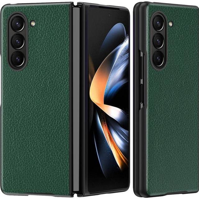 Samsung Galaxy Z Fold5 5G Litchi Konstläder Skal - Grön