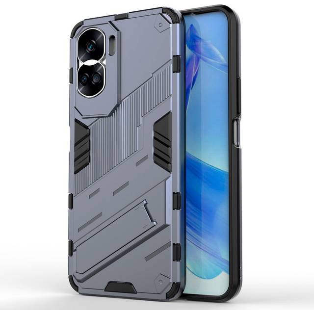 Honor 90 Lite Hybrid Tåligt Skal med Stativfunktion - Grå