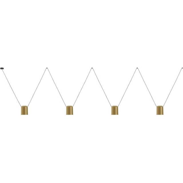 Attic - Decorative Hanging Ceiling Pendant Matt Black Painted Gold 4x E27 / 175cm x 800cm - Leds-c4