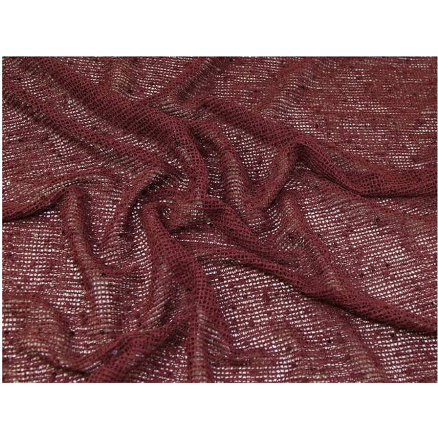 Deadstock Sequin Lace Fabric Wine