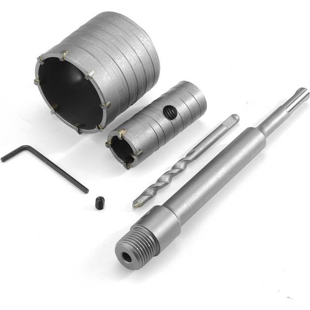 30 and 65mm Concrete Cement Wall Hole Saw Cutter Drill Bit 200mm SDS Shank Rod Wrench Tool Kit