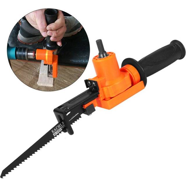 Reciprocating Saw Attachment Adapter Metal Cutting Tools Electric Drill Attachment 2 Blades