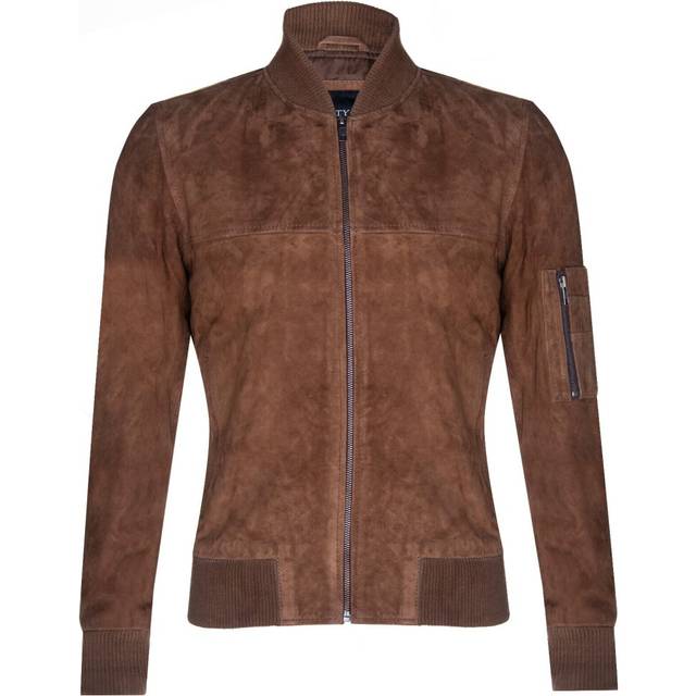 (M) Mens Tobacco Suede Bomber MA-1 Varsity  Jacket