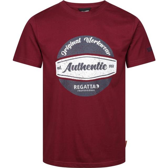 (S, Burgundy) Regatta Mens Original Workwear Cotton T-Shirt