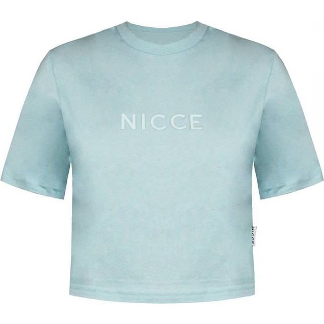 Nicce logo womens blue cropped top