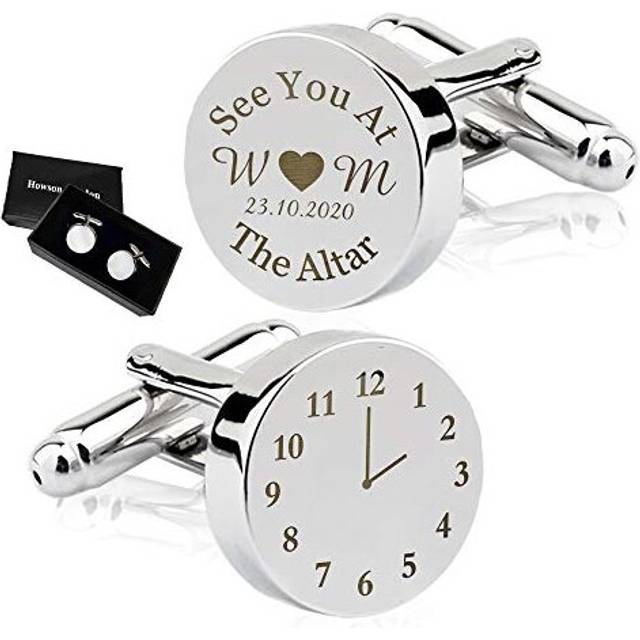 EDSG Personalised Engraved Cufflinks Ideal Wedding Gift 2PCS with Box | Your Custom Text