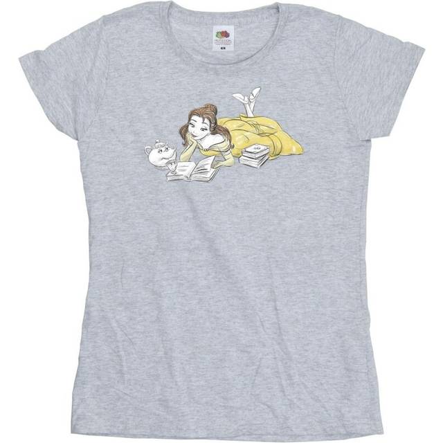 Disney Womens/Ladies Beauty And The Beast Belle Reading Cotton T-Shirt