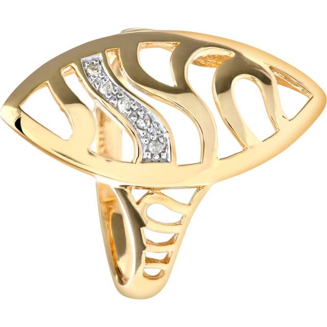 (N) Jewelco London  Ladies 9ct Yellow Gold Fancy Diamond Ring