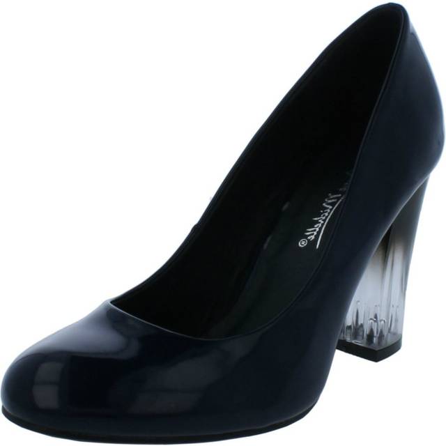 Ladies anne michelle clear block heel 'court shoes'