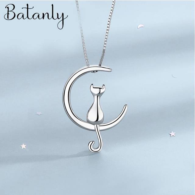 Bohemian Vintage Long Moon Cat Necklaces For Women Charm Choker Necklace Boho Jewelry Christmas - Multicoloured