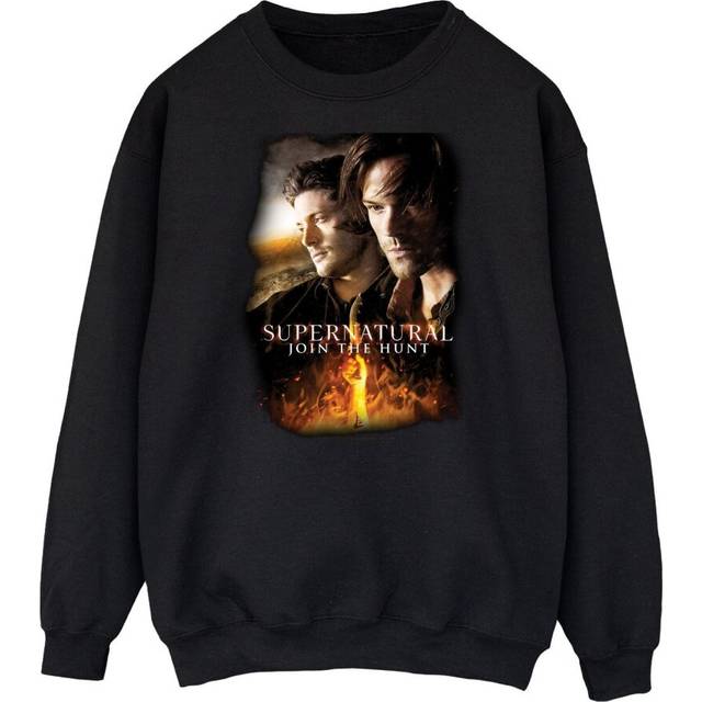 (XXL, Black) Supernatural Womens/Ladies Flaming Poster Sweatshirt