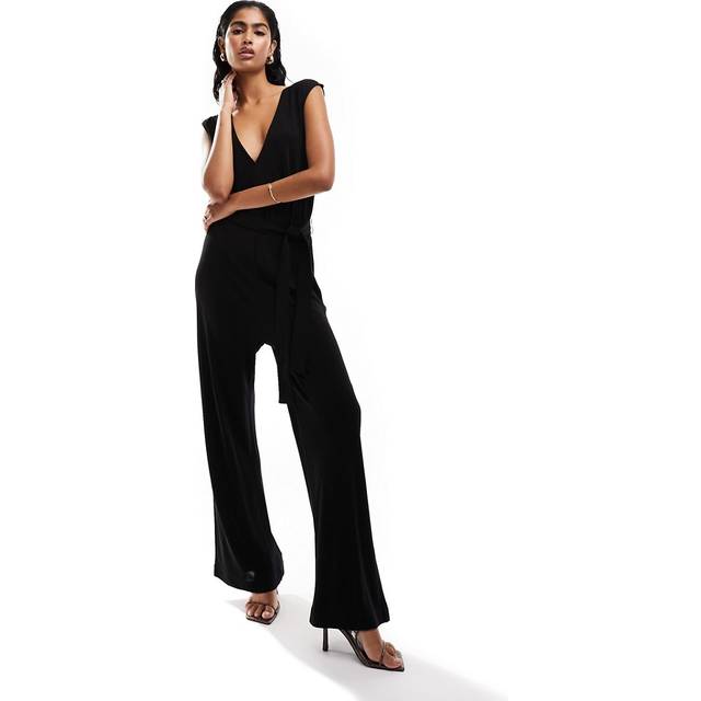 Black V-Neck Jumpsuit (XS)