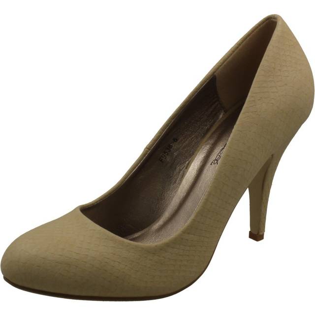 (UK 7, Nude (Beige)) Ladies Spot On High Heel Court Shoe
