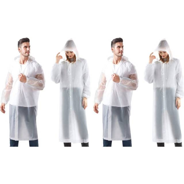 Raincoat 4 Pack Rain Ponchos for Men Women Adults Reusable Portable Rain Coat Waterproof with Elastic Sleeves