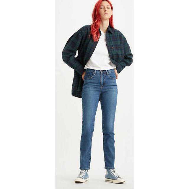724™ raka jeans med hög midja - Blue - 25X32