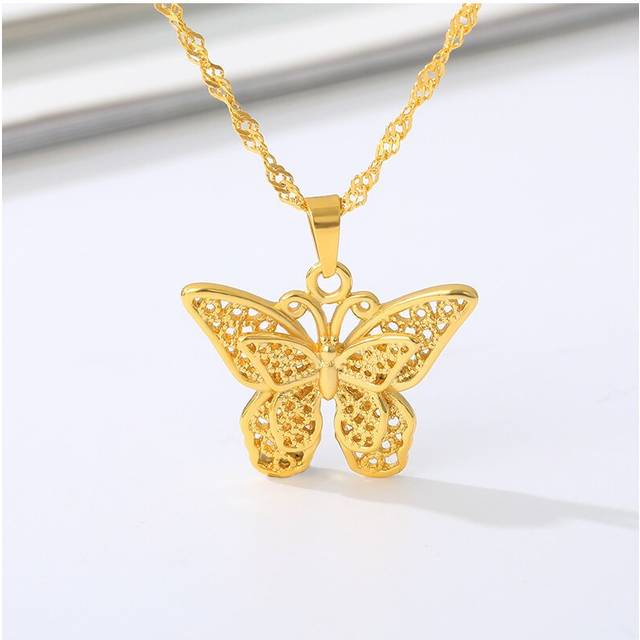 Butterfly Hollow Necklace Butterfly Chain Necklace For Women Silver Clavicle Chain Woman Choker Jewelry