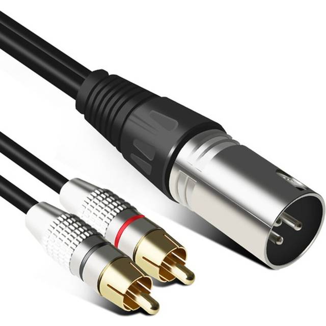 1 XLR Male to 2 RCA Male Plug Stereo Audio Y Splitter Cord for Microphone Mixing Console Amplifier(1.5M)