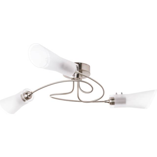 Litecraft Fiji 3 Arm Semi Flush Ceiling Light With Glass Shades Chrome