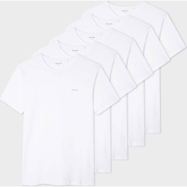 Paul Smith Loungewear Five-Pack Organic Cotton-Jersey T-Shirts - M - White