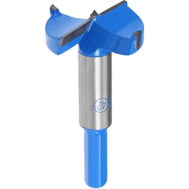 sourcingmap Forstner Drill Bits 42mm, Tungsten Carbide Wood Hole Saw Auger Opener, Woodworking Hinge Hole Drilling Boring Bit Cutter (Blue, Gray)