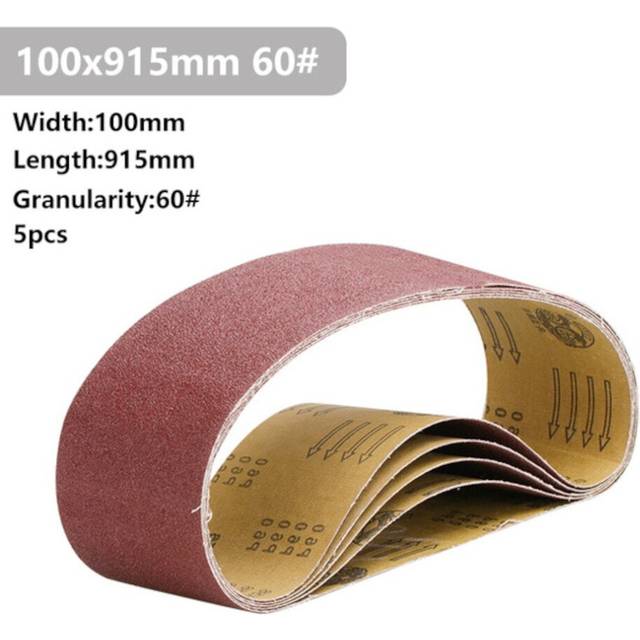 (60# 5 Pcs xÂSanding Belt) 5Pcs 915x100mm 40 to 400 Grit Sanding Belt for Flush Belt Machines Polishing Grind Machine
