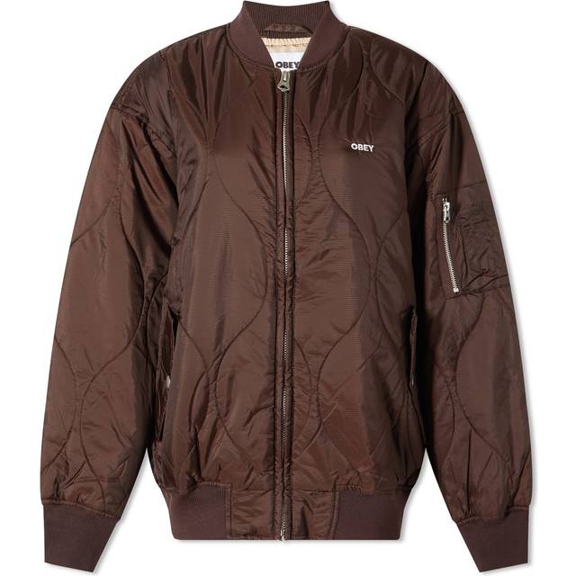 Obey, Jacka, Dam, M, Polyester, Quiltad Bomberjacka i Java Brown - brown (M)