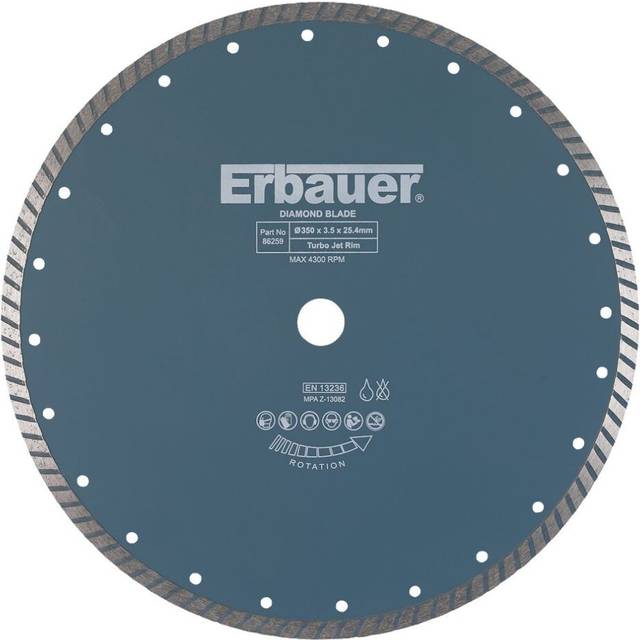 Erbauer Turbo Jet Diamond Ceramic and Tile Blade 350 x 25.4mm