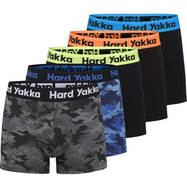 Hard Yakka Cotton Trunk Boxer Shorts - Multi - Medium (5 Pack)