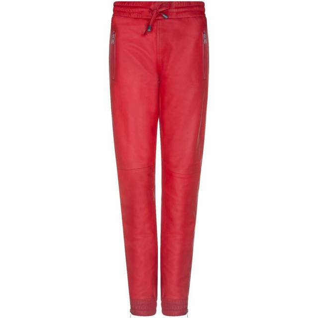 Infinity Leather Womens Red Nappa Trousers Joggers - Size 14 UK