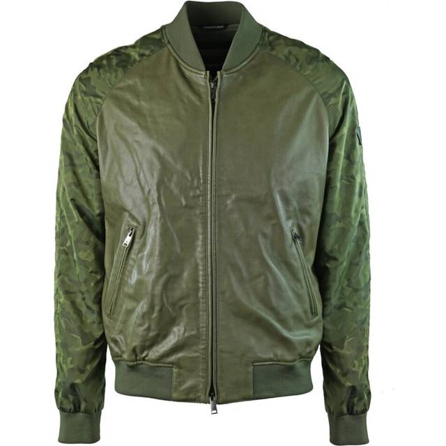 Emporio Armani Mens W1B54P W1P58 010 Leather Jacket - Green - Size 36