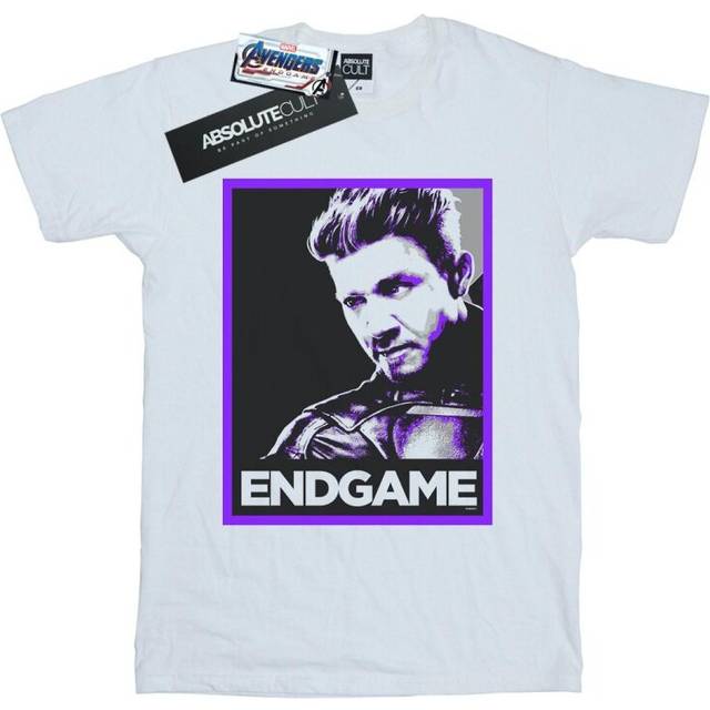 Marvel Womens/Ladies Avengers Endgame Hawkeye affisch Pojkvän T-shirt i bomull L vit