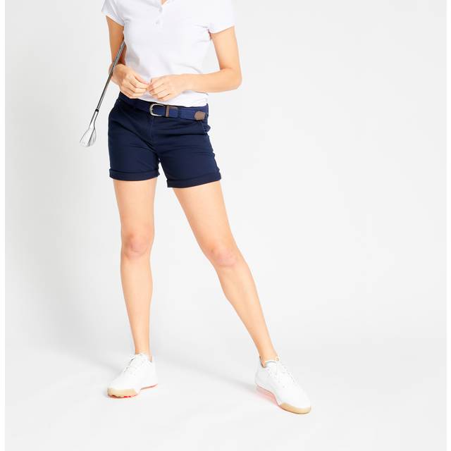 Women's Golf Cotton Chino Shorts - Mw500 Navy Blue - Asphalt Blue