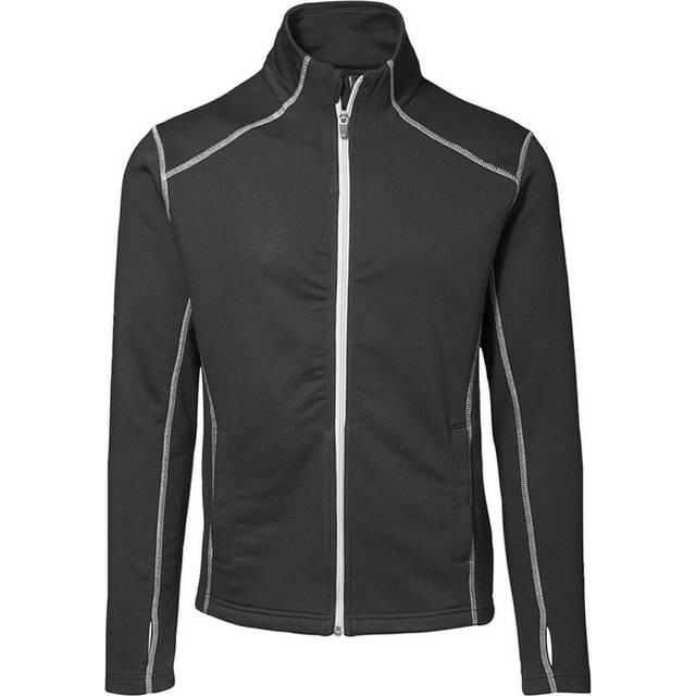 ID Mens Full Zip Fitted Sweatshirt With Contrast Trim