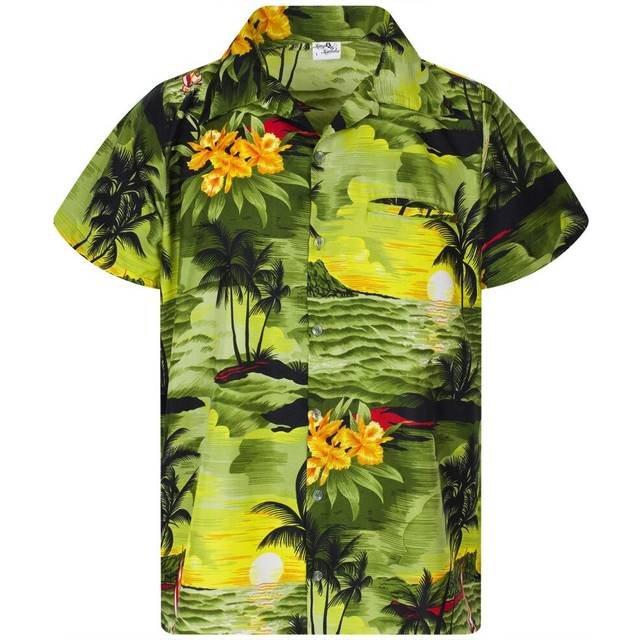 KINg KAMEHA Funky Hawaiian Shirt  Shortsleeve  Surf  Darkgreen  M