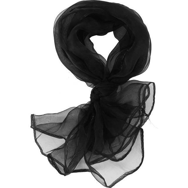 Lovely Fashion Plain Square Chiffon neck Scarf Head Scarves 70 cm x 70cm (Black)