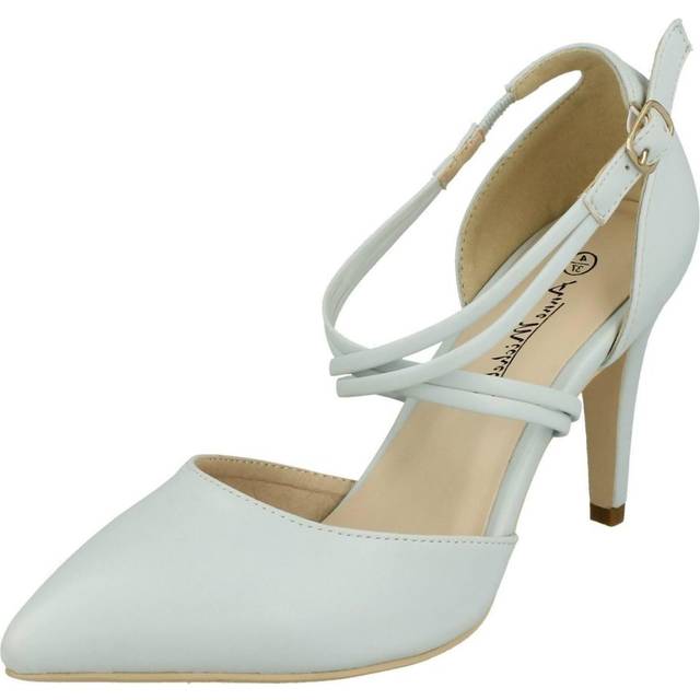 (UK 8, Light Blue (Blue)) Ladies Anne Michelle Pointed Court Shoes