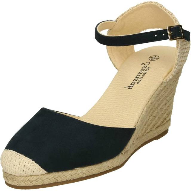 (UK 3, Navy (Blue)) Ladies Savannah High Wedge Espadrilles F2279