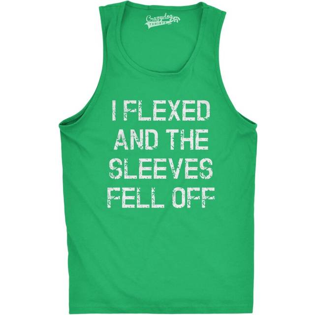 Mens I Flexed and The Sleeves Fell Off Tank Top Funny Sleeveless Gym W