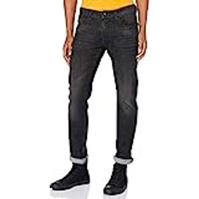 TOM TAILOR Denim Slim Piers mjuka stretchiga jeans för män, 10264 – Dark Stone Black Denim, 28W / 32L
