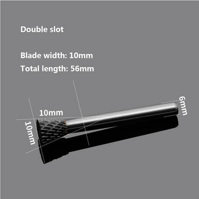 (10*10*6c'm) Double Groove Alloy Rotary Boring Tool Tungsten Steel Wood Carving N-type Inverted Cone Milling Cutter Grinding Head