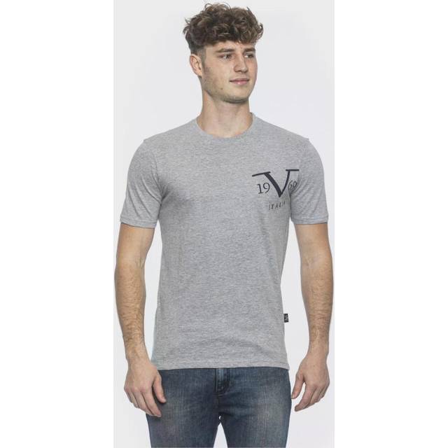 Versace 1969 Abbigliamento Sportivo Srl Milano Italia 19V69 Mens T-Shirt Mike Grey Cotton - Size X-Large