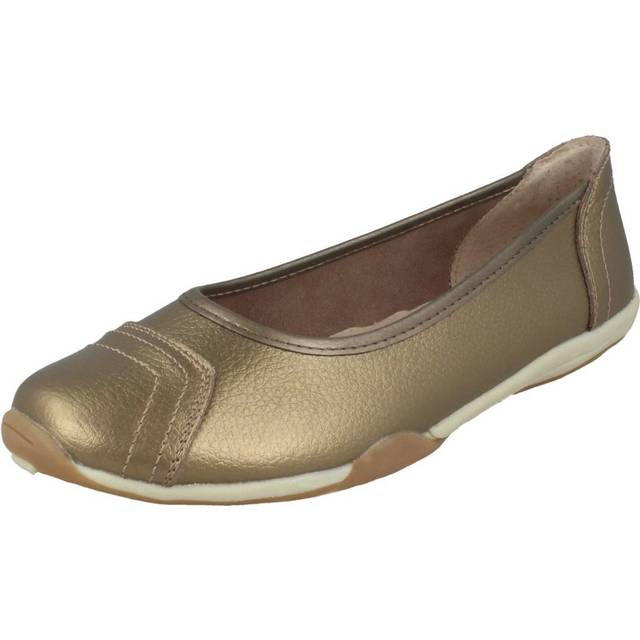 (Bronze, UK 5) Ladies Down To Earth Flat Ballerinas F80506