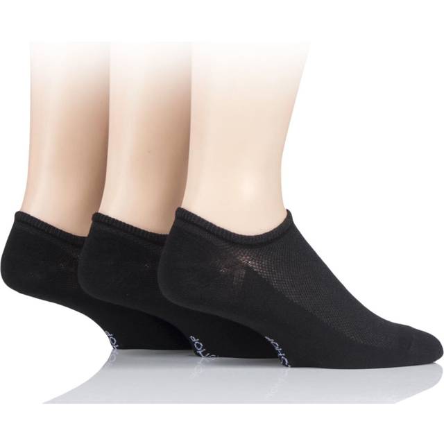 3 Pair Black Bamboo Mesh Loafer Liner Socks Men's 7-11 Mens - SOCKSHOP