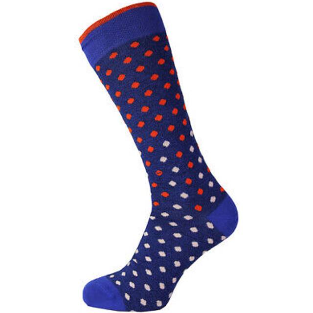 Ted Baker London All Over Spot Printed Blue Mens Socks MXSGILIAXH9M Cotton - One Size