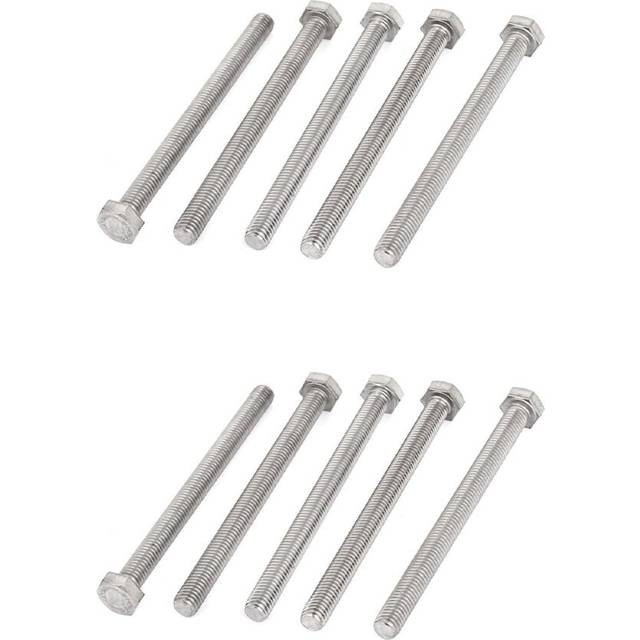 M8 X 100mm A2 Stainless Steel Fully Threaded HeX Head Screw Bolt 10 Pcs