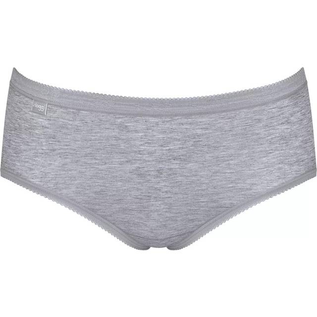 Sloggi Womens Basic+ Mid Briefs 4 Pack - White Polyamide - Size Large