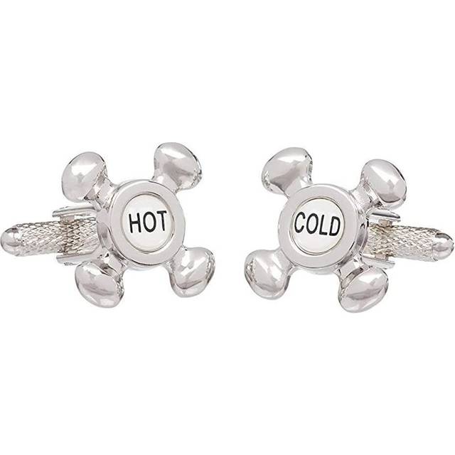 Hot & cold taps cufflinks plumbing shaped metallic cufflinks onyx-art ck43
