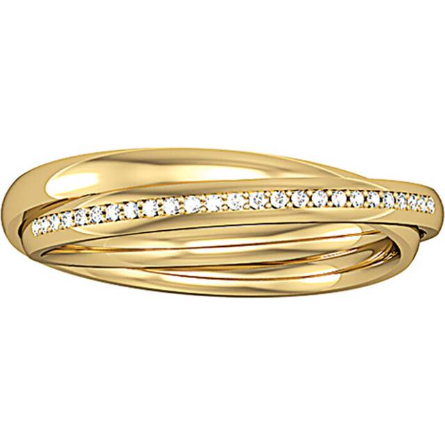 18ct gold jewelco london diamond 2-band court rolling wedding ring 2mm 4pts